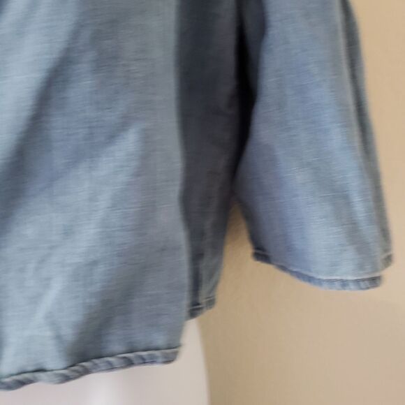 MADEWELL Azaela denim off the shoulders top size small - Picture 6 of 15